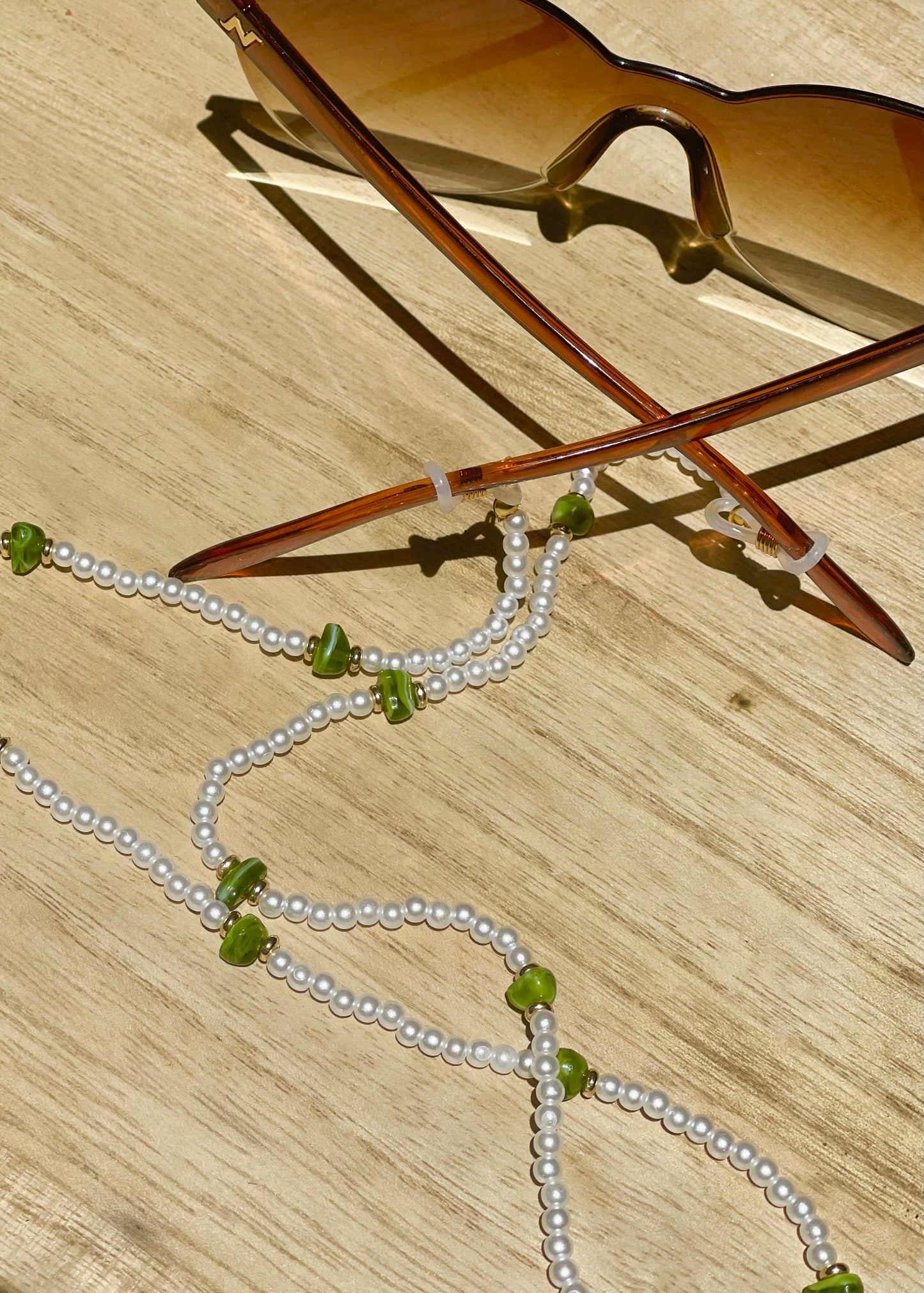 Faux green gemstone chain