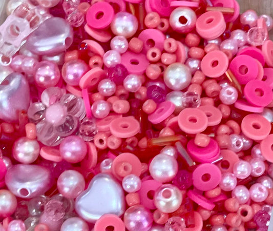 Pink bead confetti mix