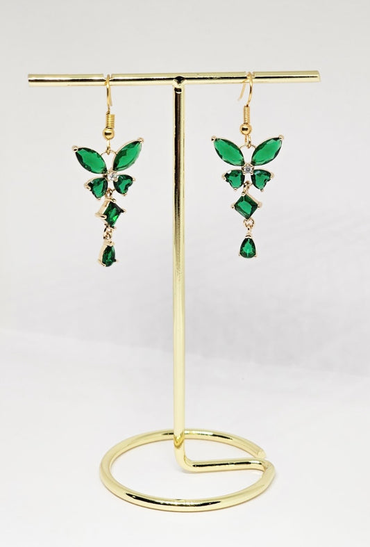 Green Butterfly Dangles